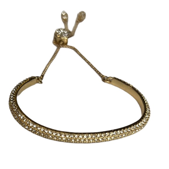 Swarovski Elements Crystal Adjustable Gold Tone Bracelet - Picture 1 of 4